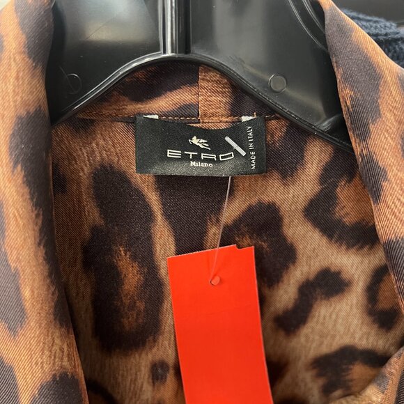 $1170 Etro Brown Leopard Camicia Santa Barbara Blouse Top size IT 42/6 - Picture 10 of 12